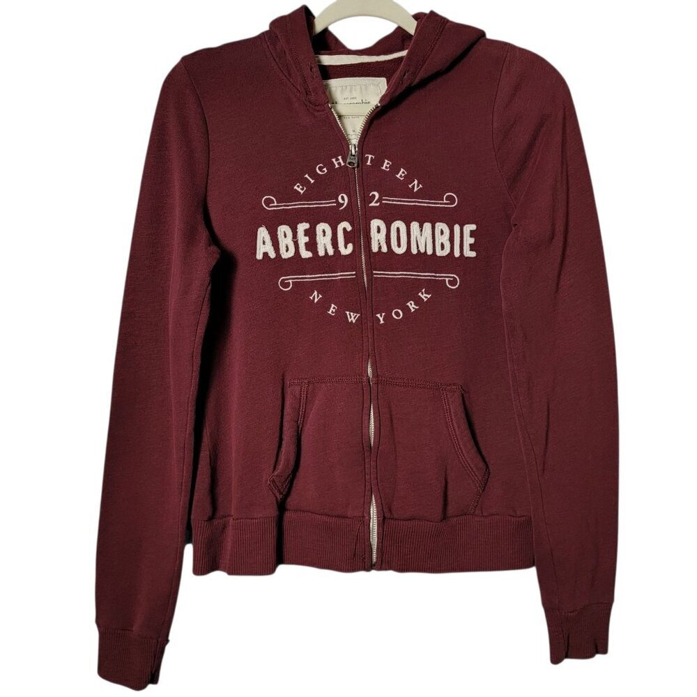 Abercrombie & Fitch Womens Y2K 2000s Embroidered New York Zip Up Hoodie Jacket M